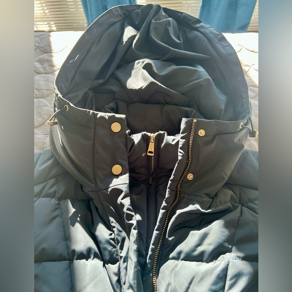 TALL Cole Haan Signature Long Down Hooded Puffer Heavy Duty Winter Coat LIKE NEW - Picture 5 of 12